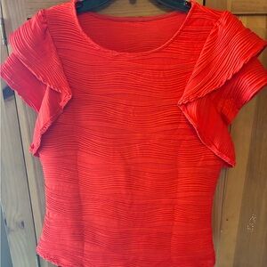 Red Ruffle Sleeve Women’s Top